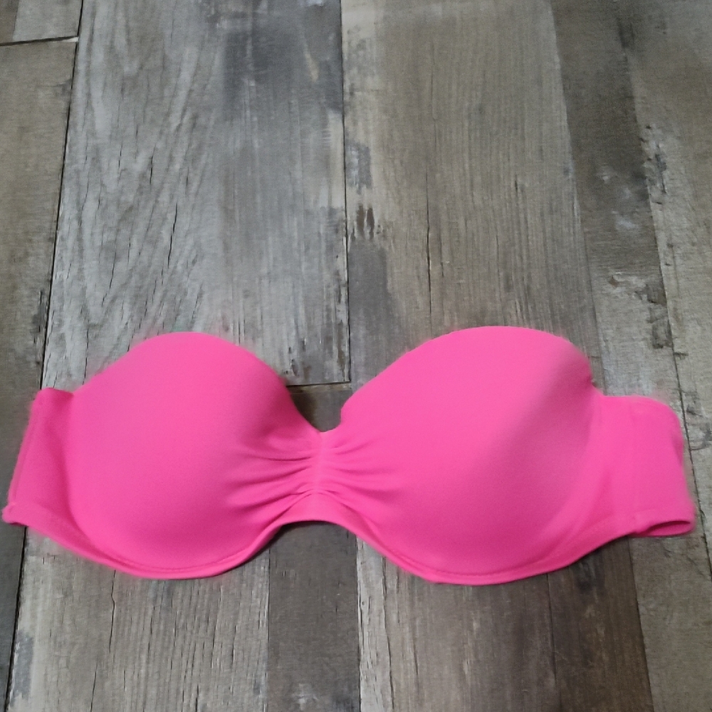 5/$25 SALE Victoria Secret Size Small Push-up Underwire Strapless Pink Swim Top